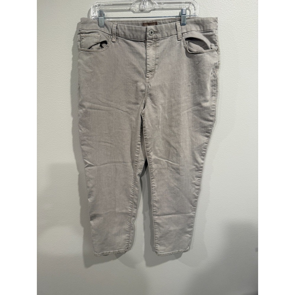 Chico's Ankle Jeans Women's‎ 2.5 Gray Stretch Straight Leg Light Wash 5-Pockets
